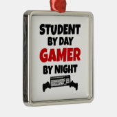 Student Gamer Metalen Ornament (Rechts)