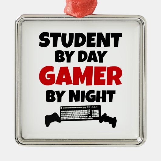 Student Gamer Metalen Ornament (Voorkant)