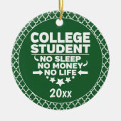 Student geen Slaapgeld Groene Vormen leven Keramisch Ornament (Voorkant)