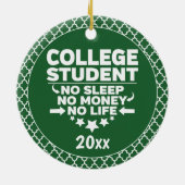 Student geen Slaapgeld Groene Vormen leven Keramisch Ornament (Achterkant)