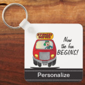 Student gekke Cartoon Sleutelhanger (Voorkant)