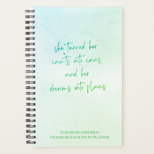 Student Girly Motivatie Licence Examen Planner (Voorkant)