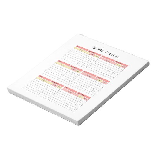 Student Grade Tracker Notitieblok (Linkerzijde)