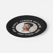 Student graduation photo modern black papieren bordje (Gekanteld)