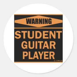 Student Guitar Player Ronde Sticker