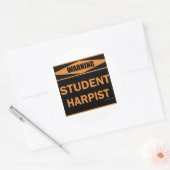 Student Harpist Ronde Sticker (Envelop)