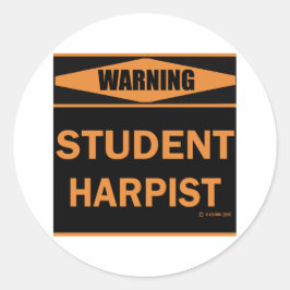 Student Harpist Ronde Sticker