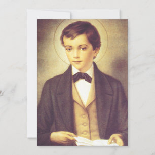 Student Heilige Dominicus Savio bij Johannes Bosco Feestdagenkaart