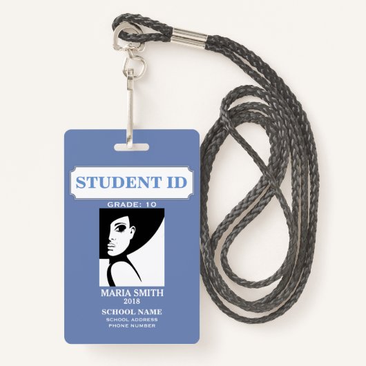 STUDENT-ID BADGE (Voorkant met draagriem)