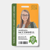 Student-id Groen Gold School College Badge (Voorzijde)