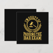 Student is schuldig aan het halen van het bar exam kaart (Voorkant / Achterkant)