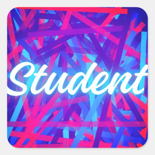 Student – Leertraject Concept Vierkante Sticker (Voorkant)
