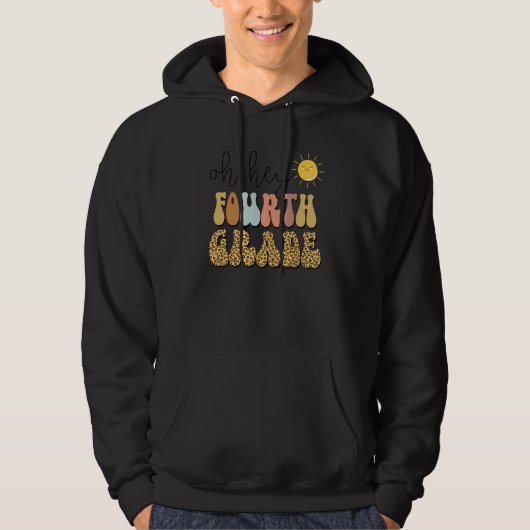student leraar oh hé 4e vierde klas hoodie (Voorkant)