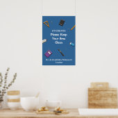 Student Leraar Terug naar school Personaliseer Poster (Keuken)