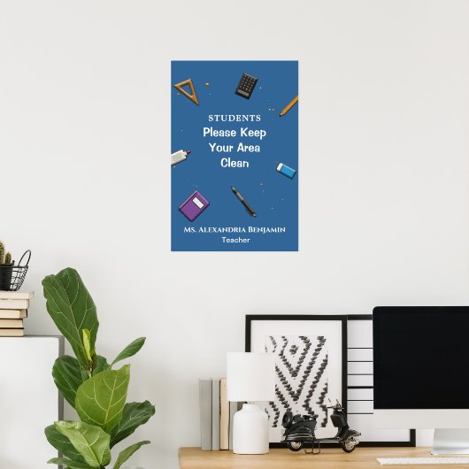 Student Leraar Terug naar school Personaliseer Poster (Thuiskantoor)