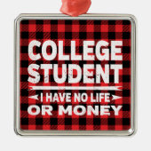 Student Majors Xmas Red Pset Metalen Ornament (Voorkant)