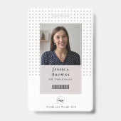 Student/Medewerker Foto QR code Barcode Wit Badge (Voorzijde)