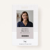 Student/Medewerker Foto QR code Barcode Wit Badge (Voorkant)