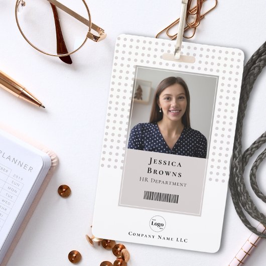 Student/Medewerker Foto QR code Barcode Wit Badge