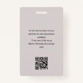 Student/Medewerker School Foto Logo QR code Wit Badge (Achterkant)