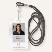 Student/Medewerker School Foto Logo QR code Wit Badge (Voorkant met draagriem)