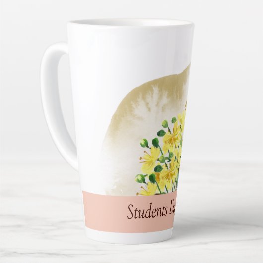 Student Meisje Drink Latte Mok (Linkerhoek)