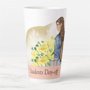 Student Meisje Drink Latte Mok