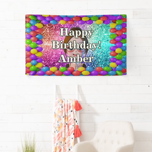 Student Meisje Gepersonaliseerd karakter verjaarda Spandoek (Insitu)