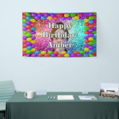 Student Meisje Gepersonaliseerd karakter verjaarda Spandoek (Beurs)