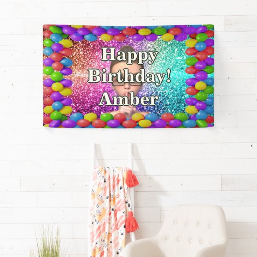 Student Meisje Gepersonaliseerd karakter verjaarda Spandoek (Insitu)