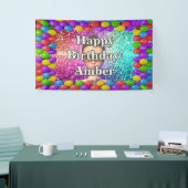 Student Meisje Gepersonaliseerd karakter verjaarda Spandoek (Beurs)