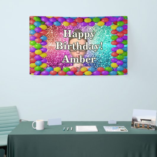 Student Meisje Gepersonaliseerd karakter verjaarda Spandoek (Beurs)