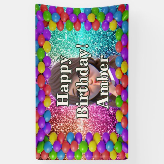 Student Meisje Gepersonaliseerd karakter verjaarda Spandoek (Verticaal)