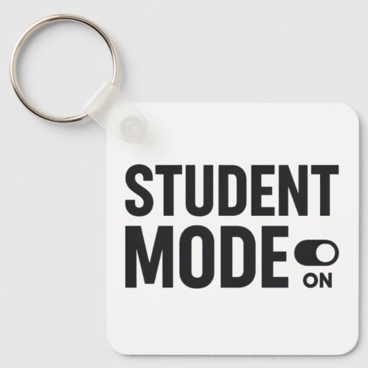 Student Modus Aan – Grappige Studiemotivatie Sleutelhanger (Voorkant)