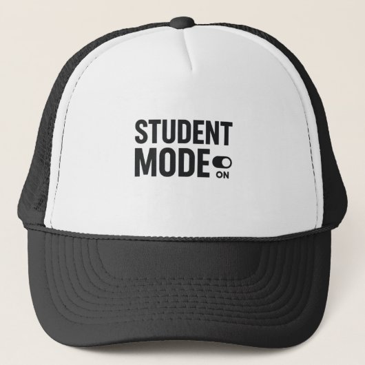 Student Modus Aan – Grappige Studiemotivatie Trucker Pet (Voorkant)