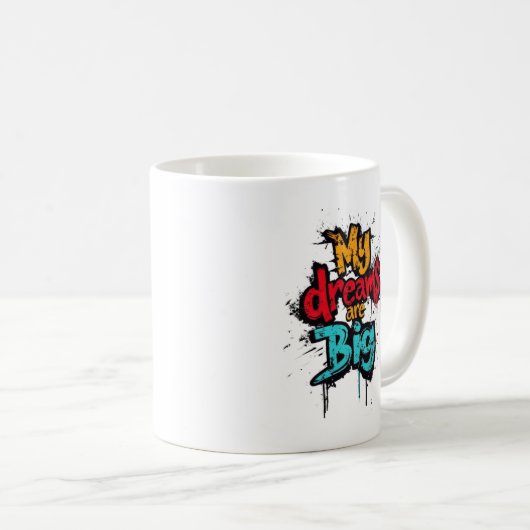 Student motivatie koffie mok Mijn dromen zijn groo (Voorkant rechts)