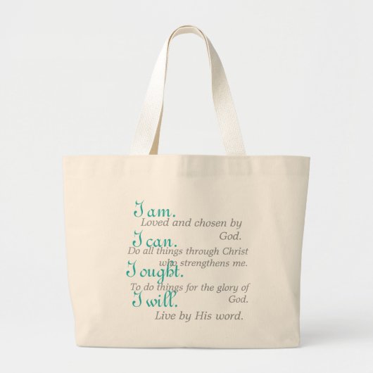 Student Motto Large Canvas tas (Voorkant)
