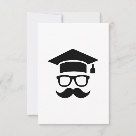 Student mustache afstuderen aankondiging (Voorkant)