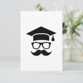 Student mustache afstuderen aankondiging (Staand voorkant)