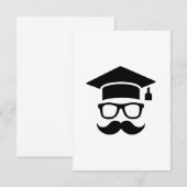 Student mustache afstuderen aankondiging (Voorkant / Achterkant)