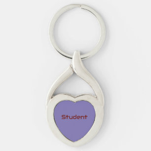 Student Naam tekst Gedrukte Liefde Twisted Heart M Sleutelhanger
