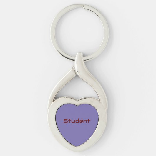 Student Naam tekst Gedrukte Liefde Twisted Heart M Sleutelhanger (Voorkant)