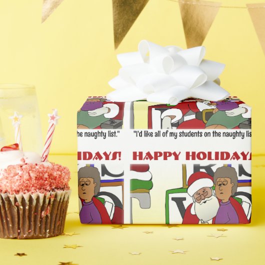 Student Naughty List Cadeaupapier (Verjaardagsfeest)