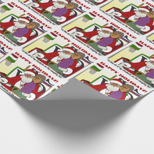 Student Naughty List Cadeaupapier (Hoek)