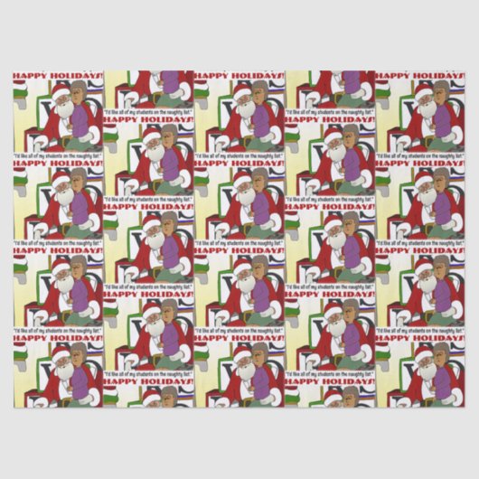 Student Naughty List Yellow Tissuepapier (Voorkant)