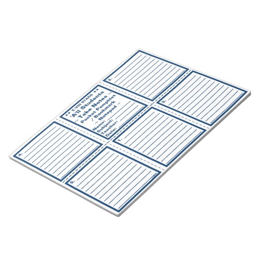 Student "Neem notities" zakdoekjes / Bladwijzer Notitieblok (Schuin)
