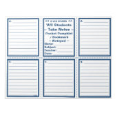 Student "Neem notities" zakdoekjes / Bladwijzer Notitieblok (Voorkant)