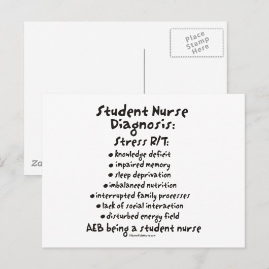 Student Neurse Diagnosis: Stress Briefkaart (Voorkant / Achterkant)