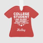 Student niet slapen geen geld geen leven ornament (achterkant)