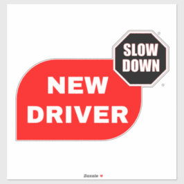 Student Nieuwe Driver (Drive Slow) Rode School Sticker